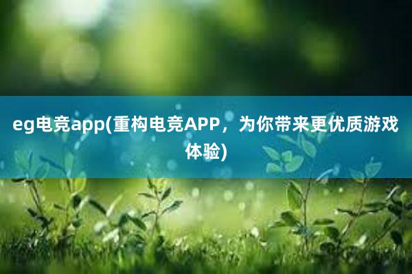 eg电竞app(重构电竞APP，为你带来更优质游戏体验)