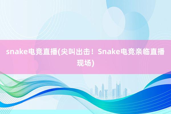 snake电竞直播(尖叫出击！Snake电竞亲临直播现场)