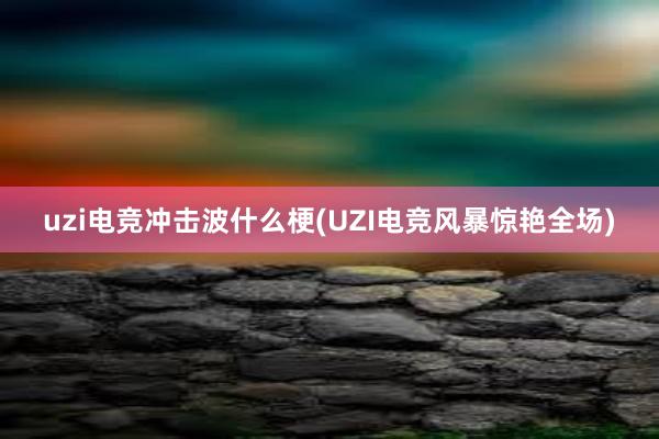 uzi电竞冲击波什么梗(UZI电竞风暴惊艳全场)