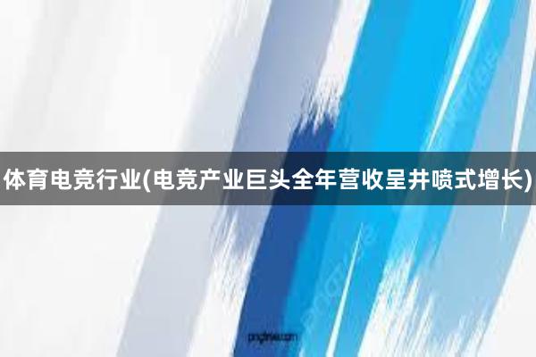 体育电竞行业(电竞产业巨头全年营收呈井喷式增长)