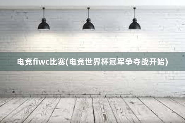 电竞fiwc比赛(电竞世界杯冠军争夺战开始)