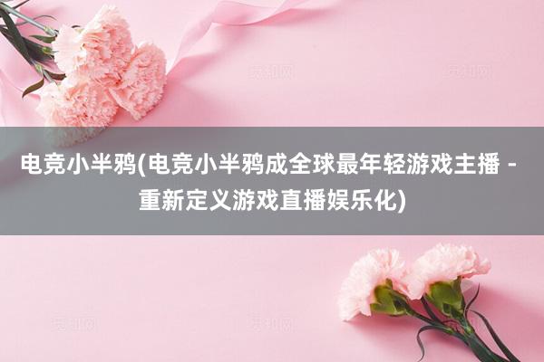 电竞小半鸦(电竞小半鸦成全球最年轻游戏主播 - 重新定义游戏直播娱乐化)