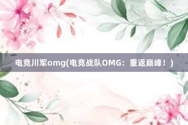 电竞川军omg(电竞战队OMG：重返巅峰！)