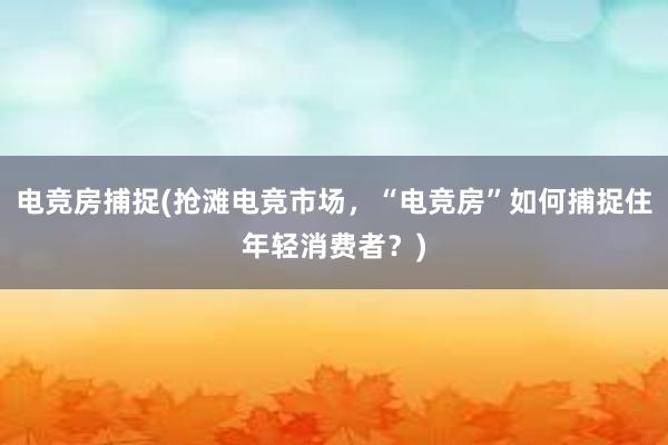 电竞房捕捉(抢滩电竞市场，“电竞房”如何捕捉住年轻消费者？)