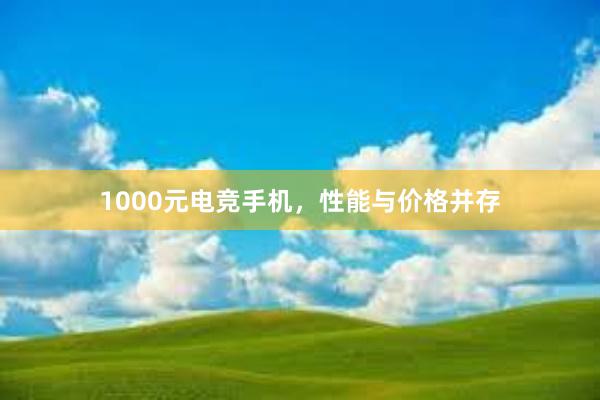 1000元电竞手机，性能与价格并存