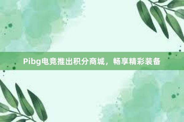 Pibg电竞推出积分商城，畅享精彩装备