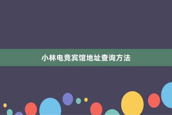 小林电竞宾馆地址查询方法