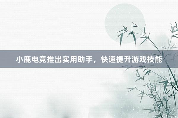 小鹿电竞推出实用助手，快速提升游戏技能