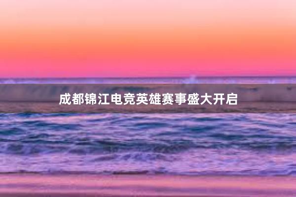 成都锦江电竞英雄赛事盛大开启