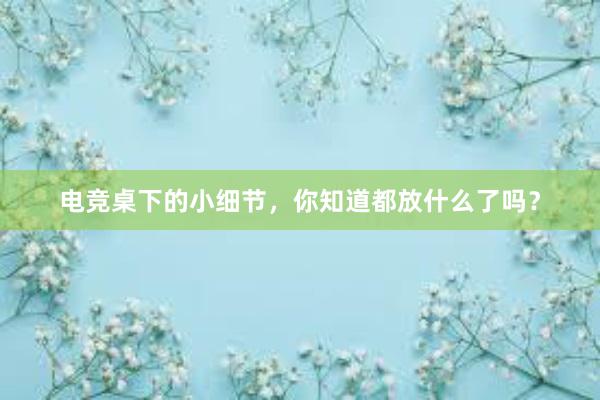 电竞桌下的小细节，你知道都放什么了吗？