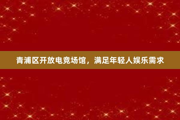 青浦区开放电竞场馆，满足年轻人娱乐需求